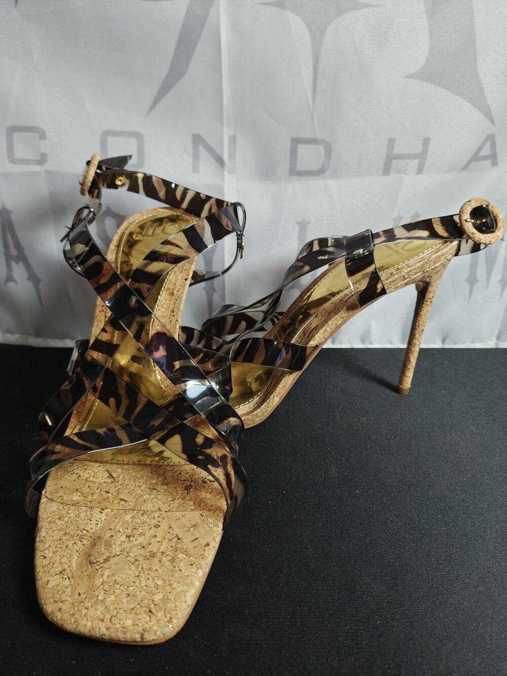JENNIFER LOPEZ JLO Women's 10 Animal Print Fren Sandals Heel